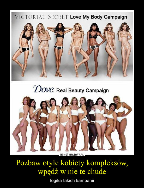 Pozbaw otyłe kobiety kompleksów, wpędź w nie te chude – logika takich kampanii 