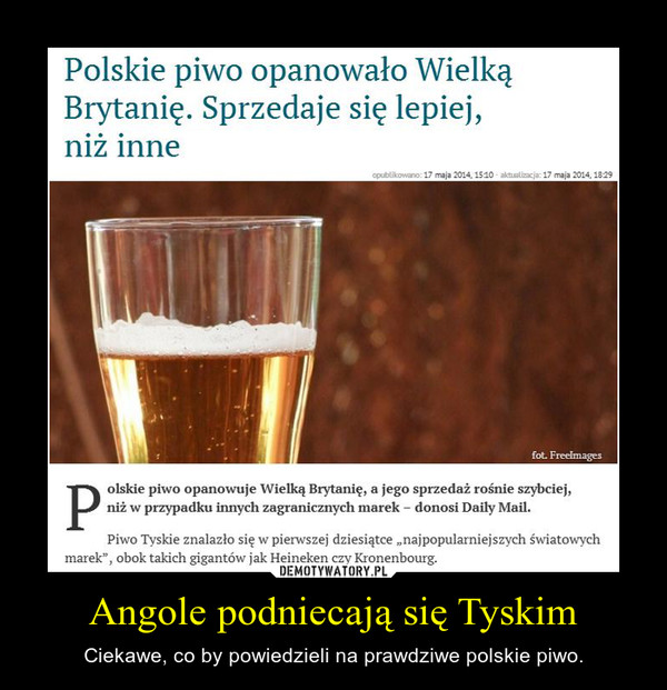 Angole podniecają się Tyskim – Ciekawe, co by powiedzieli na prawdziwe polskie piwo. 
