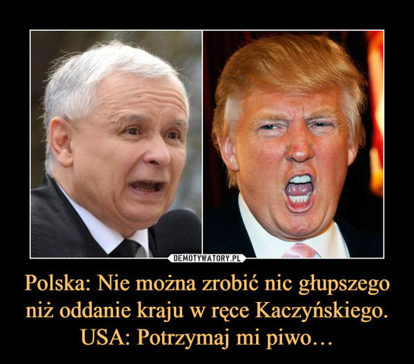 Polska: Nie można zrobić nic głupszego niż oddanie kraju w ręce Kaczyńskiego.USA: Potrzymaj mi piwo… –  