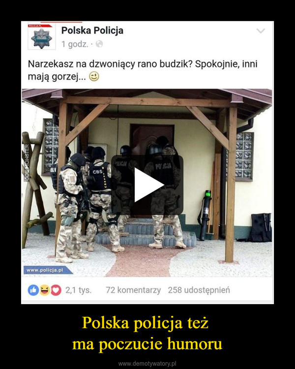 Polska policja też ma poczucie humoru –  