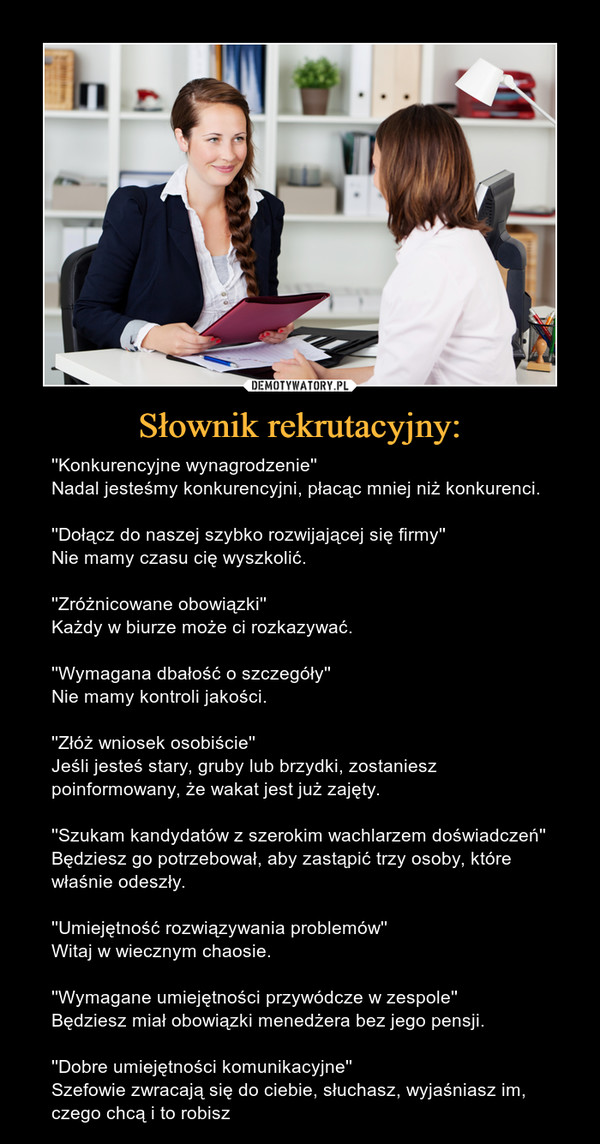 Słownik rekrutacyjny: