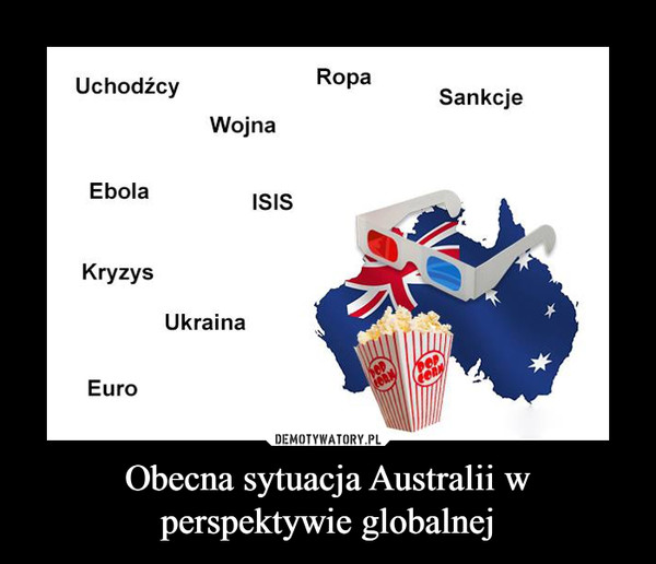 Obecna sytuacja Australii w perspektywie globalnej –  Uchodźcy Wojna Ebola Kryzys Ukraina Euro ISIS Ropa