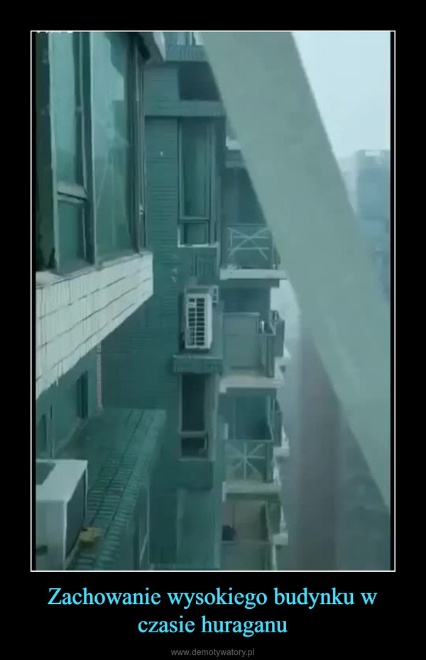 Zachowanie wysokiego budynku w czasie huraganu –  