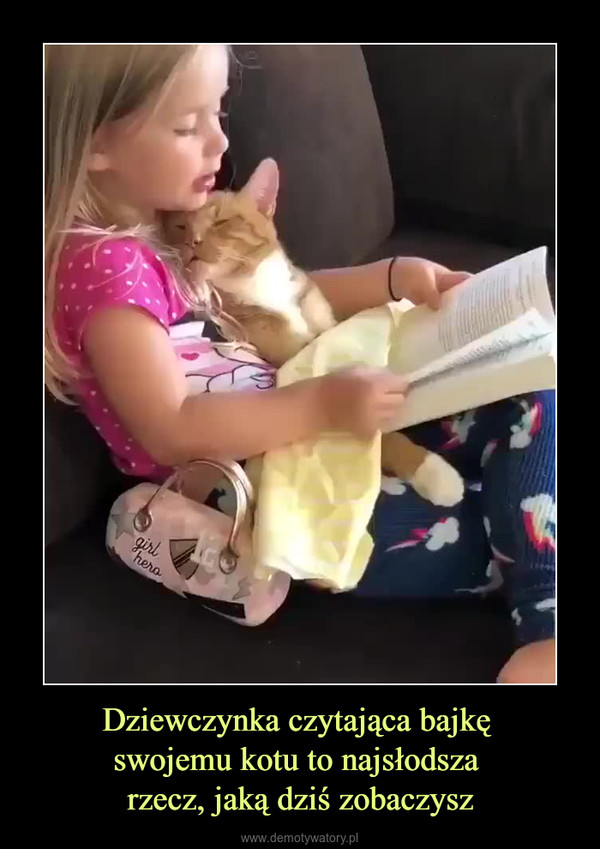 Dziewczynka czytająca bajkę swojemu kotu to najsłodsza rzecz, jaką dziś zobaczysz –  