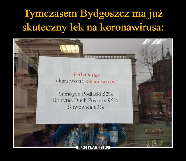 Tymczasem Bydgoszcz ma już skuteczny lek na koronawirusa: