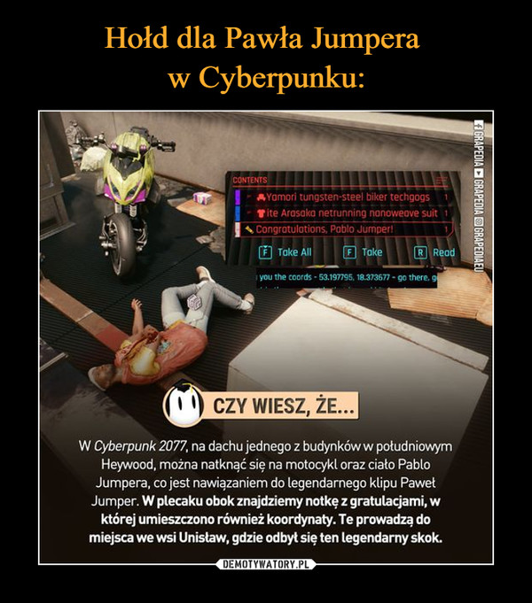 Hołd dla Pawła Jumpera 
w Cyberpunku:
