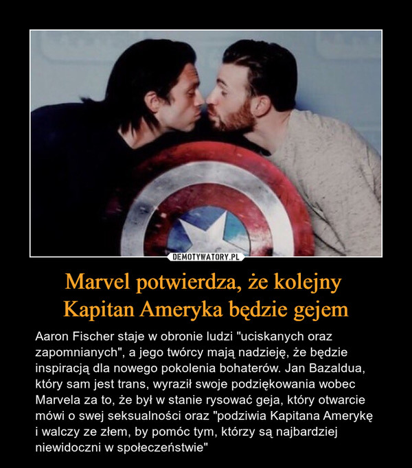 Marvel potwierdza, że kolejny 
Kapitan Ameryka będzie gejem