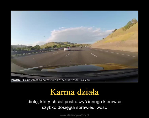 Karma działa – Idiotę, który chciał postraszyć innego kierowcę,szybko dosięgła sprawiedliwość 