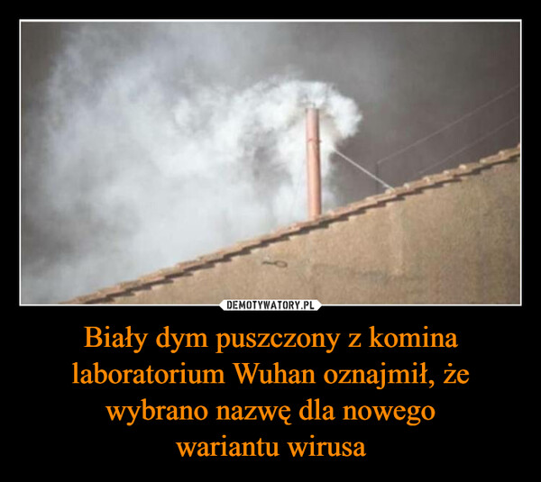 Biały dym puszczony z komina laboratorium Wuhan oznajmił, że wybrano nazwę dla nowegowariantu wirusa –  