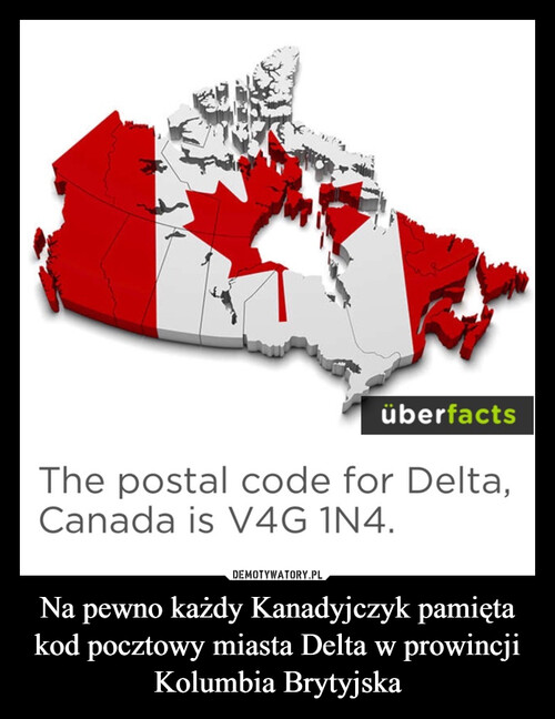 Na pewno każdy Kanadyjczyk pamięta kod pocztowy miasta Delta w prowincji Kolumbia Brytyjska