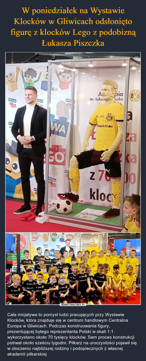 W poniedziałek na Wystawie Klocków w Gliwicach odsłonięto figurę z klocków Lego z podobizną Łukasza Piszczka