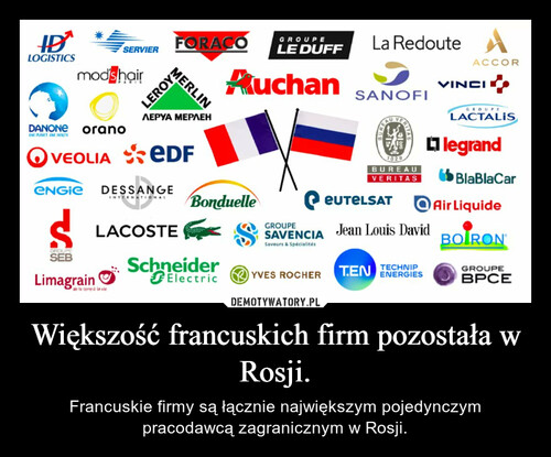 Większość francuskich firm pozostała w Rosji.