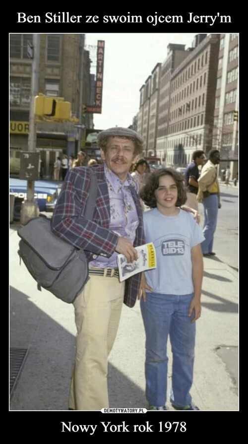 Ben Stiller ze swoim ojcem Jerry'm Nowy York rok 1978