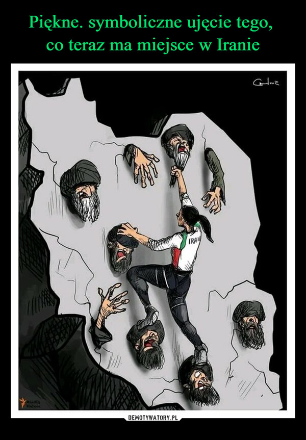 Piękne. symboliczne ujęcie tego, 
co teraz ma miejsce w Iranie
