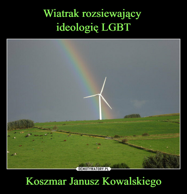 Wiatrak rozsiewający 
ideologię LGBT Koszmar Janusz Kowalskiego