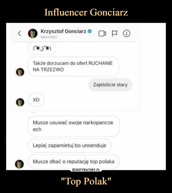 Influencer Gonciarz "Top Polak"