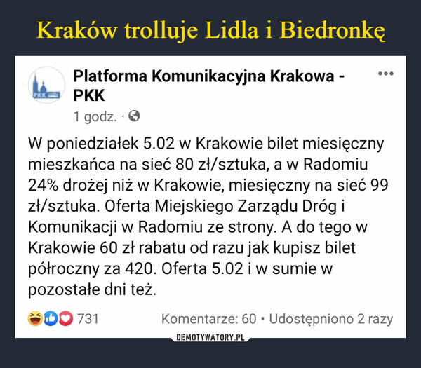 Kraków trolluje Lidla i Biedronkę
